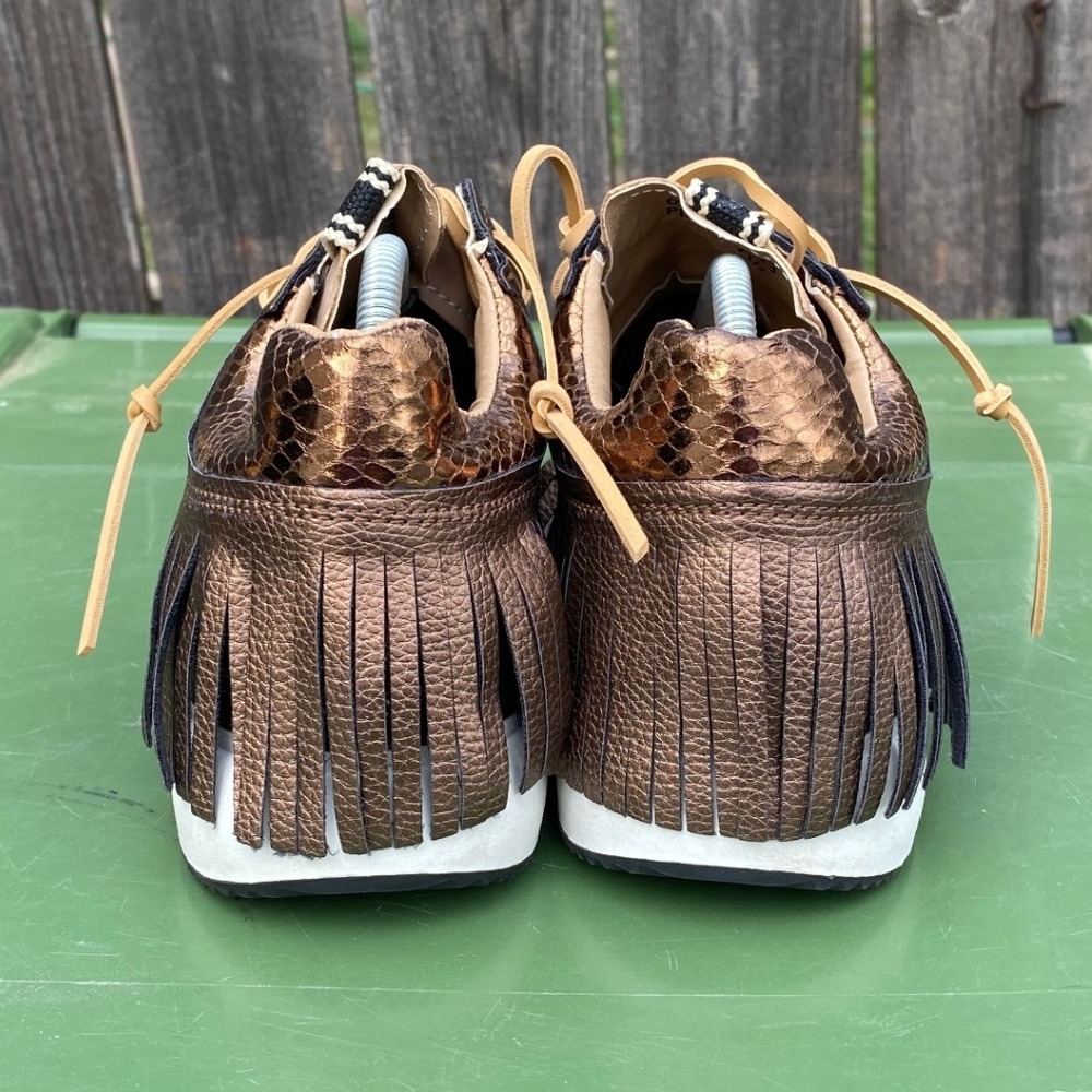 Shu Shop Pepa Bronze Metallic Fringe Platform Sneakers 229 Bronze 7.5 - Picture 4 of 8